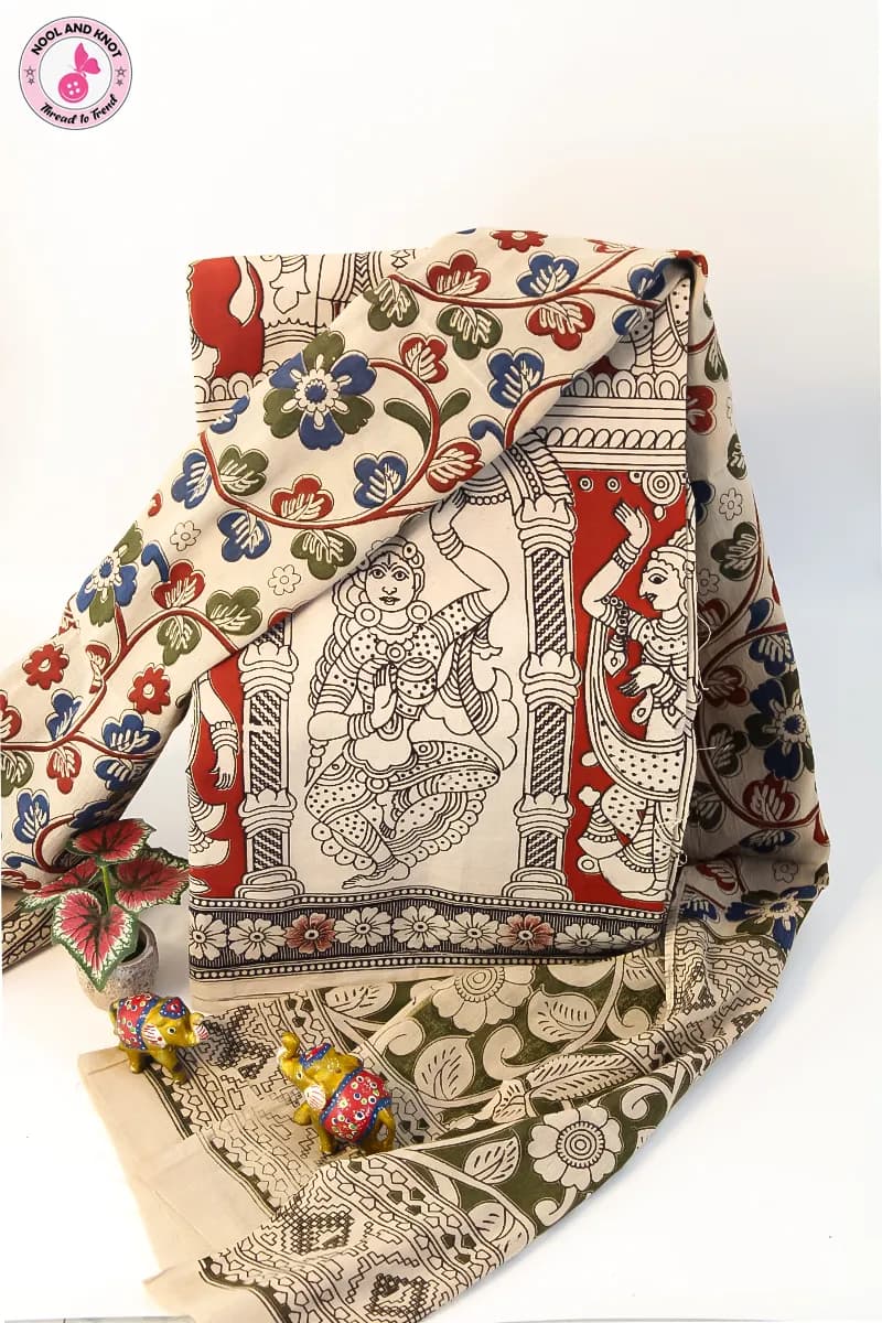 Pure Kalamkari Cotton Set - KC2P - 15