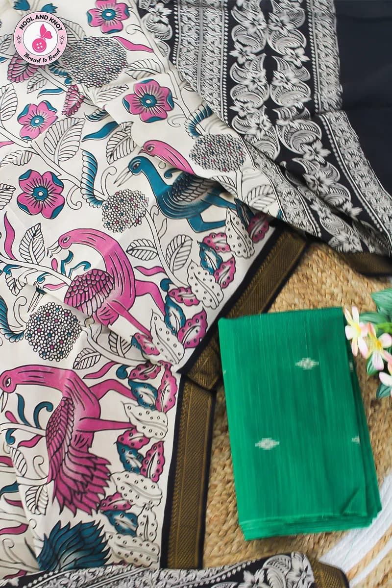 Raw silk Top with Nizam Border Chenuri Silk Dupata - RSC - 33