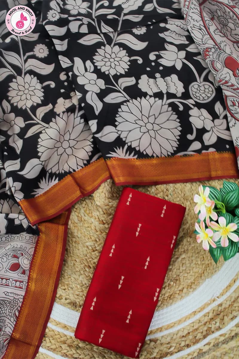 Raw silk Top with Nizam Border Chenuri Silk Dupata - RSC - 36