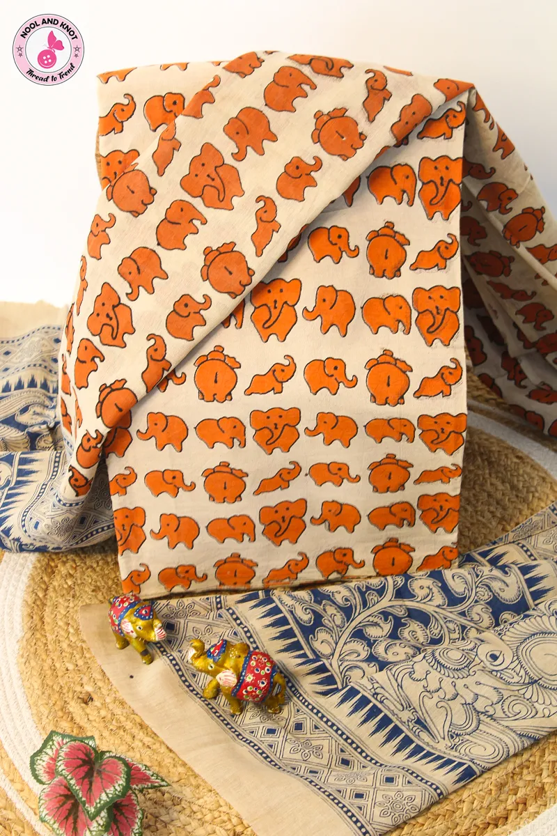 Pure Kalamkari Cotton Set - KC2P - 4