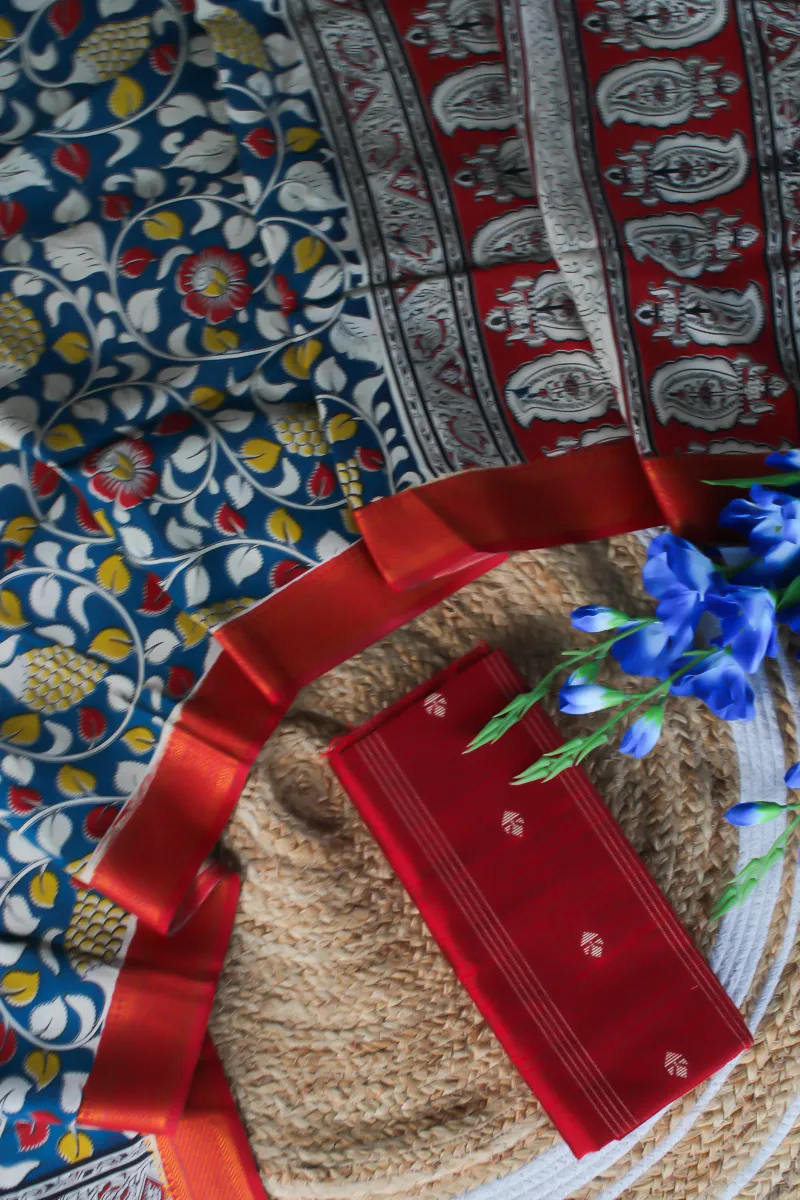 Raw silk Top with Nizam Border Chenuri Silk Dupata - RSC - 14