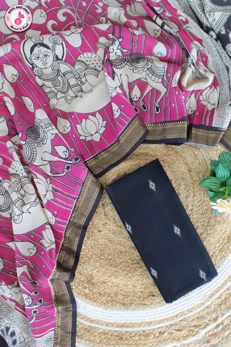 Raw silk Top with Nizam Border Chenuri Silk Dupata - RSC - 16