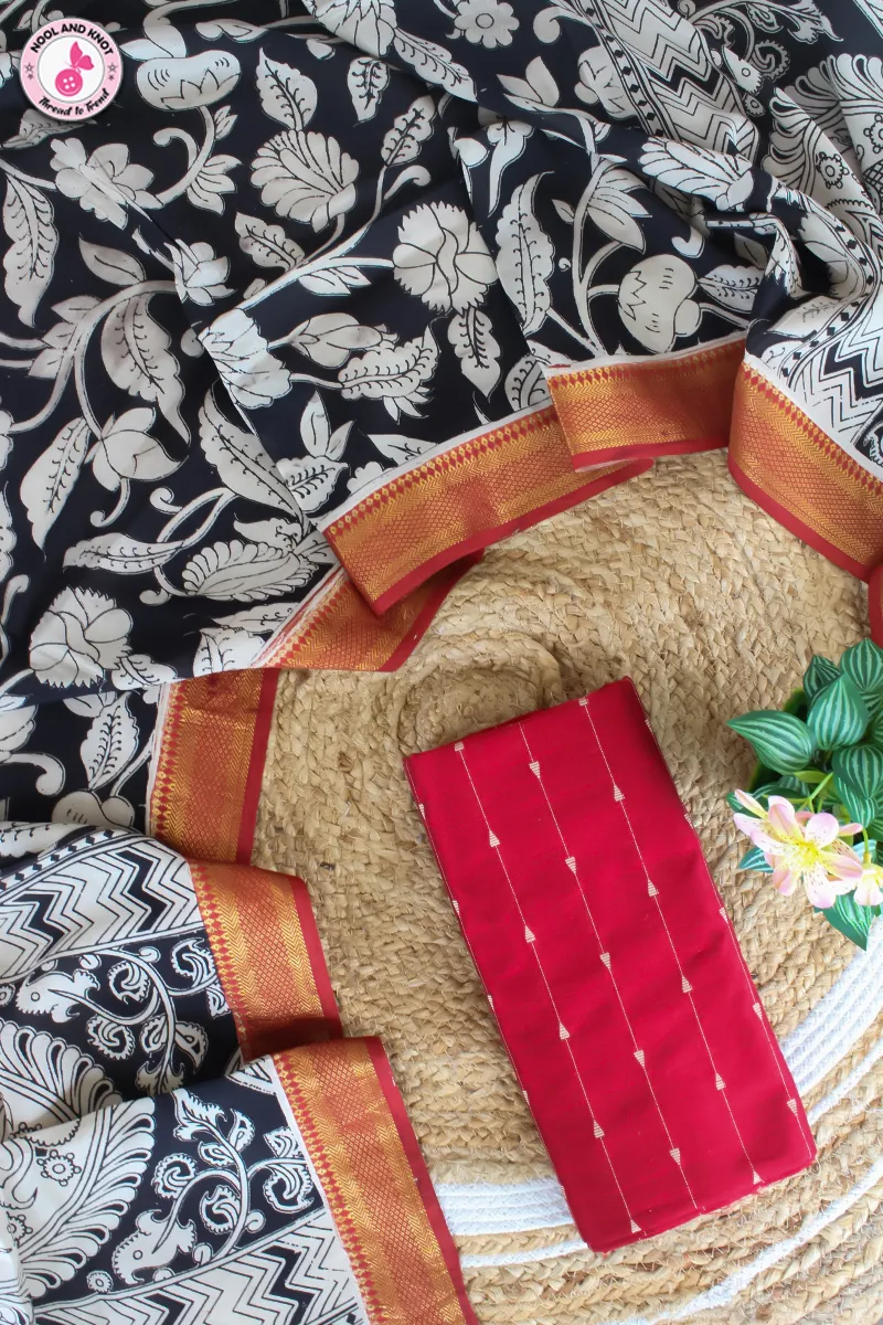 Raw silk Top with Nizam Border Chenuri Silk Dupata - RSC - 18