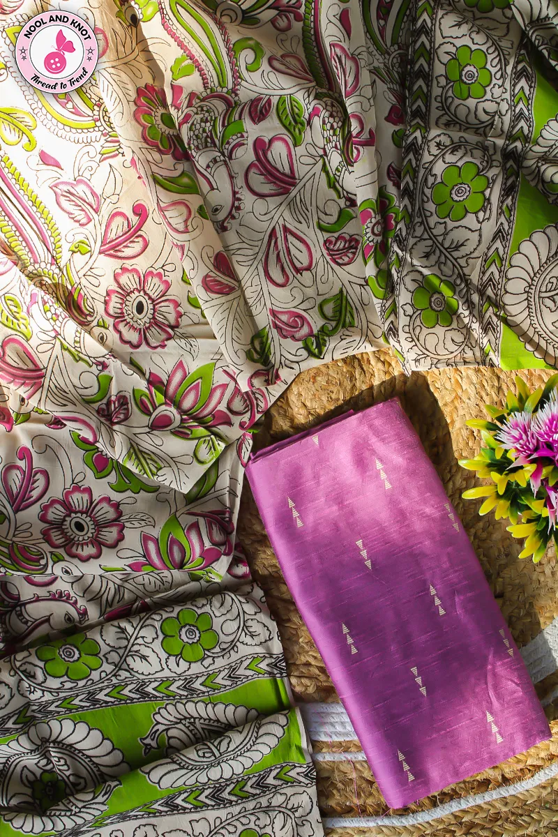 Raw Silk Top with Cotton Dupatta - RSCO - 3