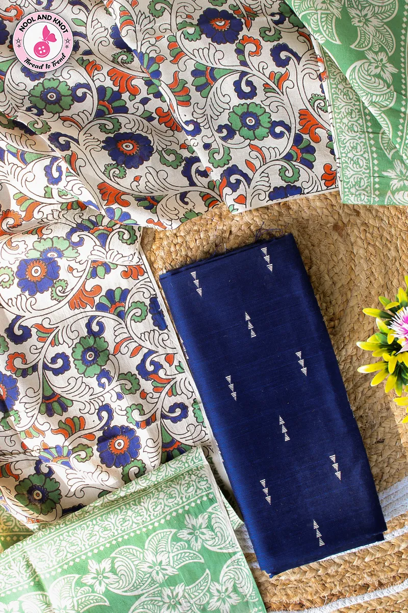 Raw Silk Top with Cotton Dupatta - RSCO - 5