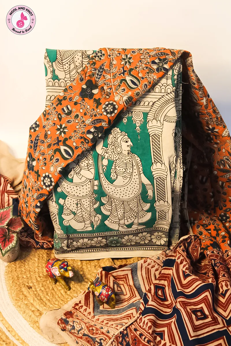 Pure Kalamkari Cotton Set - KC2P - 1