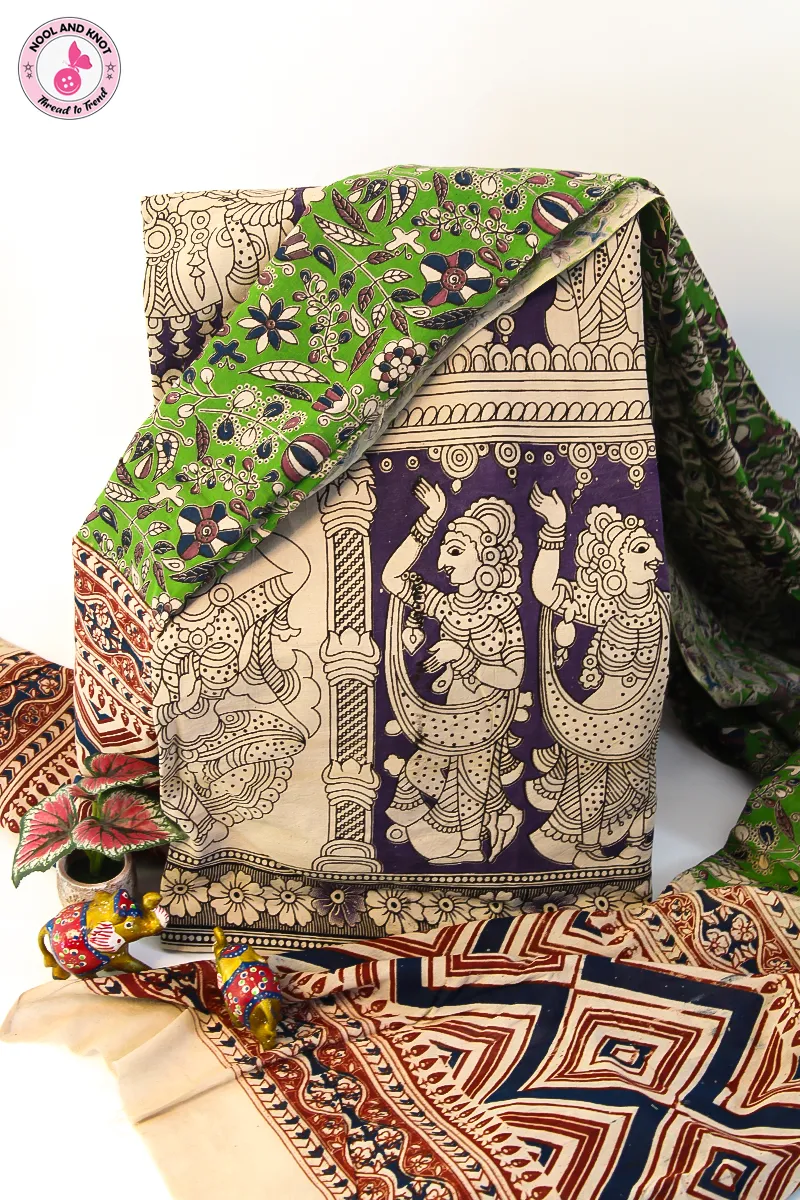 Pure Kalamkari Cotton Set - KC2P - 13