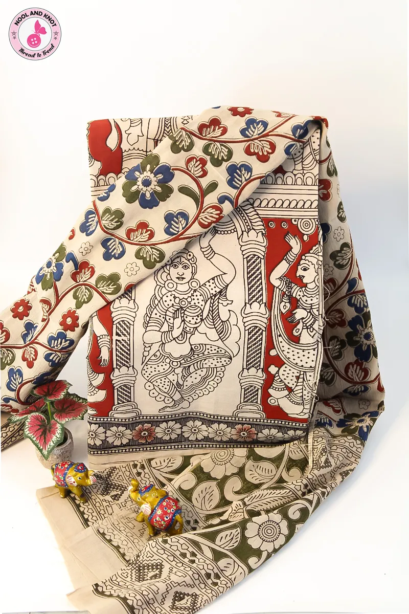 Pure Kalamkari Cotton Set - KC2P - 15