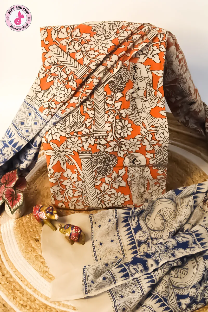 Pure Kalamkari Cotton Set - KC2P - 8