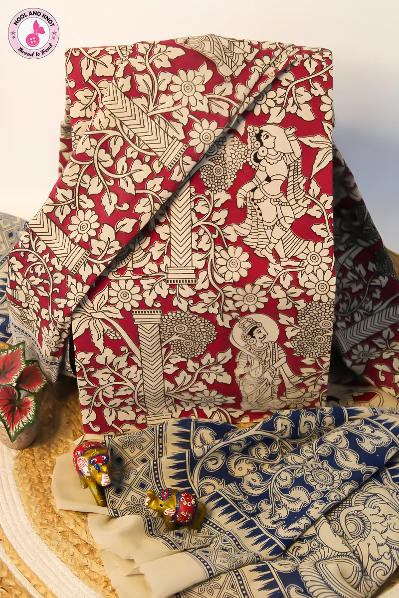 Pure Kalamkari Cotton Set - KC2P - 9