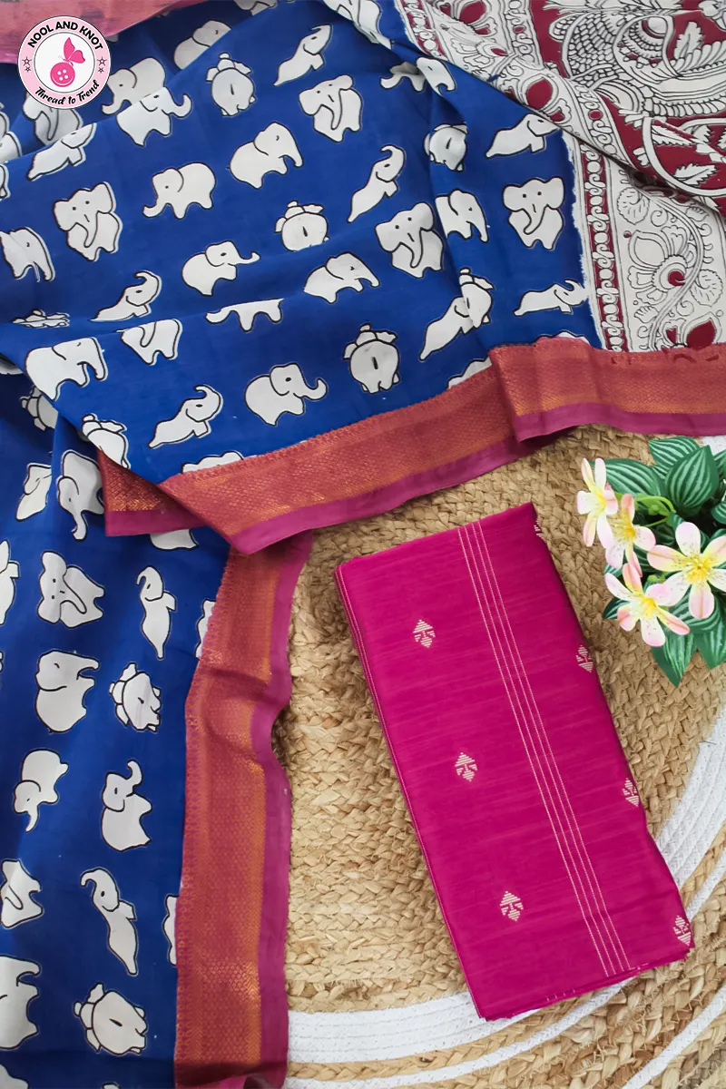 Raw silk Top with Nizam Border Chenuri Silk Dupata - RSC - 34